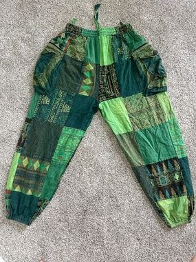 Patchwork Festival KIRAT Hippie Pants , One Size - St. Patrick’s Day